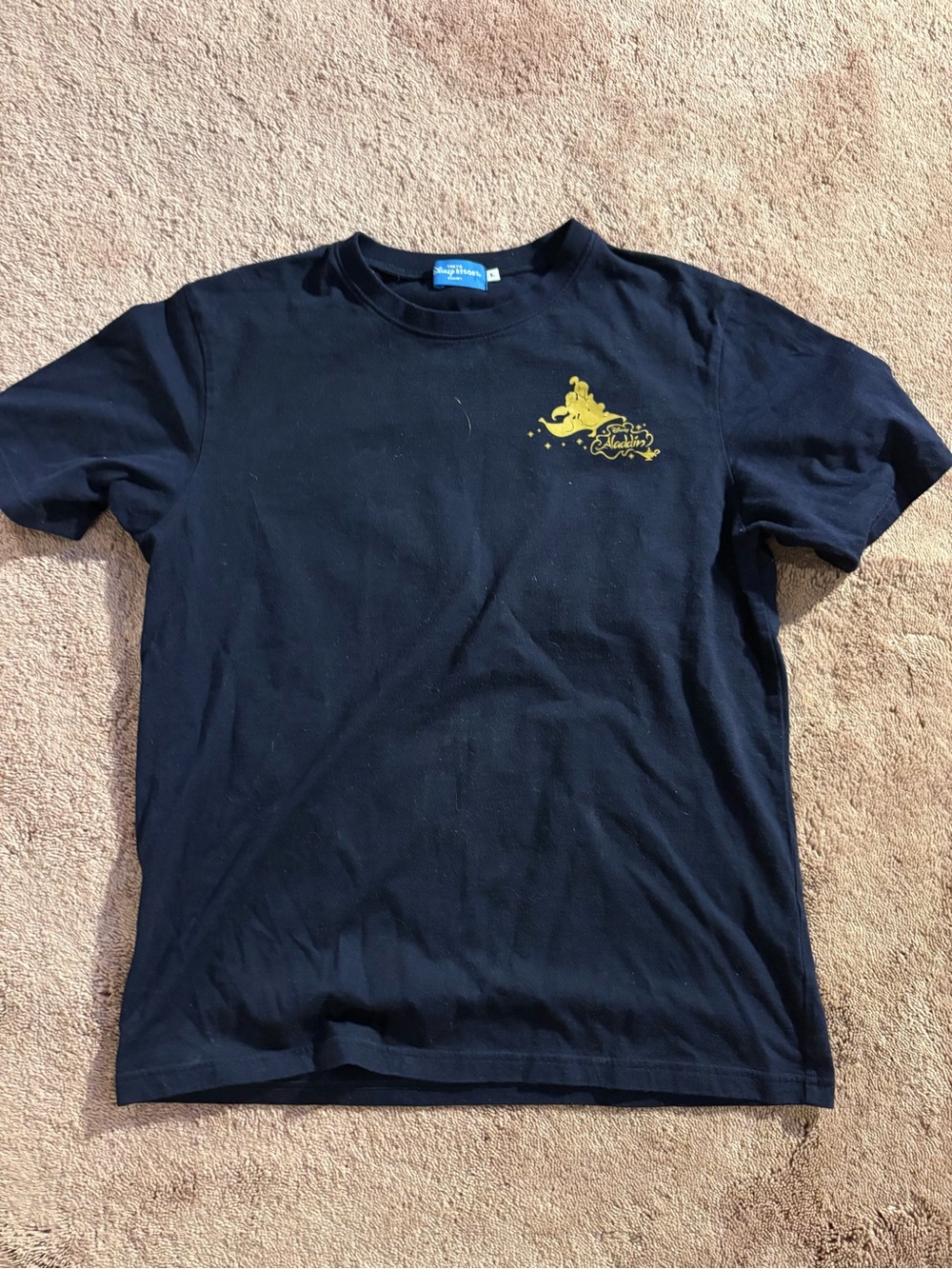 Tokyo Disney Resort Aladdin Magic Carpet Navy Blue Graphic T-Shirt Mens L